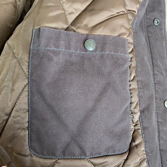 Dockers Mens Metal Clip Hook & Ring Closure Heavy Coat Quilt Lining Brown Size L - Picture 12 of 16